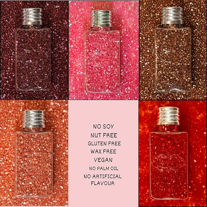 Confect Sparkling Sugar for Baking & Cake Decoration | Assorted pack of 5 Arabian Nights Sparkling Sugar Sprinkles Mix Bronze, Bright Pink, Copper, Orange & Deep Red | Vegan, Gluten-Free, Nut-Free, Soy-Free, Dairy-Free, Palm Oil-Free- 5 Oz