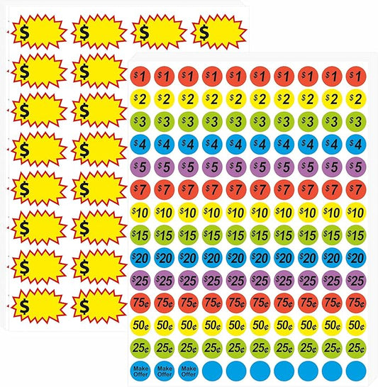 1560 Pcs Removable Garage Sale Price Stickers, 1400pcs Yard Sale Price Stickers & 160pcs Blank Princing Labels, Price Tag for Flea Markets, County Fairs & Retail Use