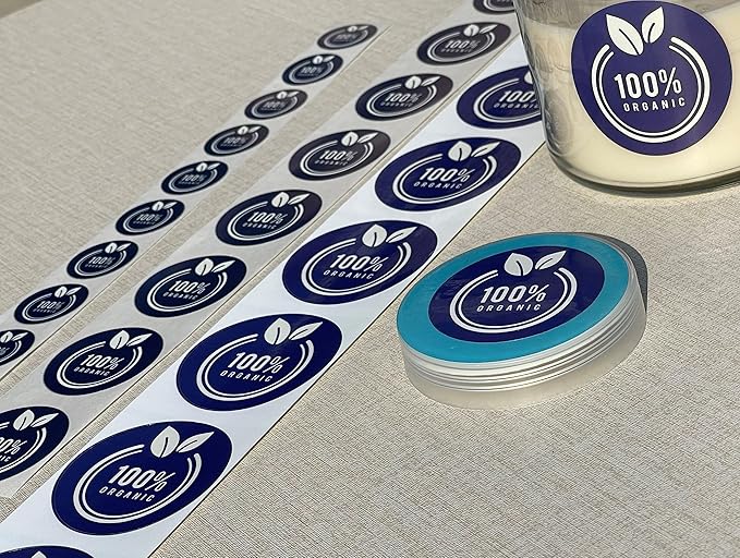 Premium Gloss BOPP Custom Sticker Rolls, Personalized Stickers for Business Logo, 50+ Labels
