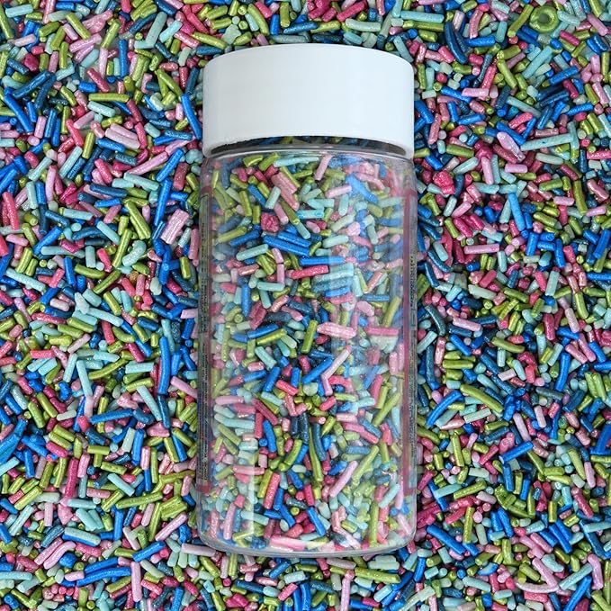 Confect Carnival Craze Rainbow Sprinkles – Custom Blend Jimmies – Multicolor Edible Toppings for Cake, Cupcake & Dessert Decorating – Vegan, Gluten-Free, Nut-Free, Soy-Free, Dairy-Free, Palm Oil-Free – 4.2 Oz