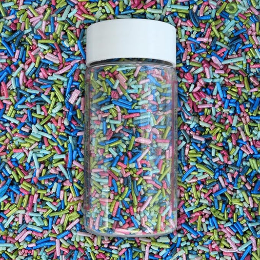 Confect Carnival Craze Rainbow Sprinkles – Custom Blend Jimmies – Multicolor Edible Toppings for Cake, Cupcake & Dessert Decorating – Vegan, Gluten-Free, Nut-Free, Soy-Free, Dairy-Free, Palm Oil-Free – 4.2 Oz