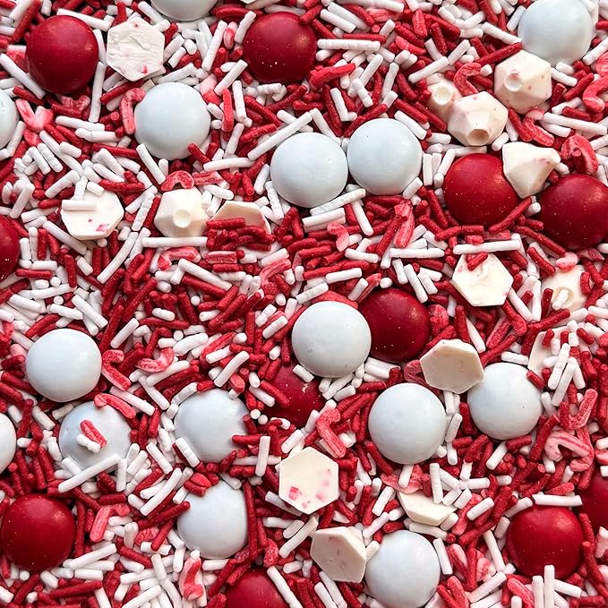 Fancy Sprinkles Limited Edition Holiday Peppermint Chocolate Baking Confetti Sprinkles and Chocolate Pieces, Peppermint Flavored Chips, Sprinkles and Milk Chocate Pieces 8 oz Bag (2 Pack)