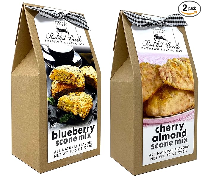 Rabbit Creek Scone Mix Variety Pack of 2 – Blueberry and Cherry Almond Cream Scone Mix