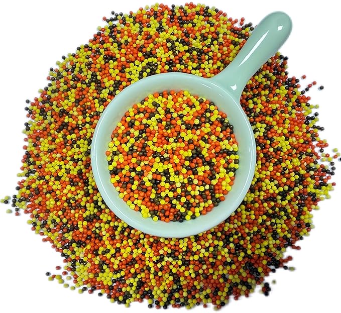Gevog 2MM Fall Pearls Sprinkles Mixing Edible Cake Cupcake Sprinkles for Thanksgiving Party Baking Cupcake Cookie Ice Cream Decoration Supplies 110g/ 3.88oz