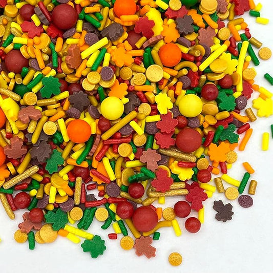 Manvscakes Fall Themed Sprinkles - Sprinkles for Cake Decorating, Edible Thanksgiving Themed Sprinkles, For Baking Chocolate Desserts, Cupcakes, Ice Cream, Caramel Apples & Other Desserts