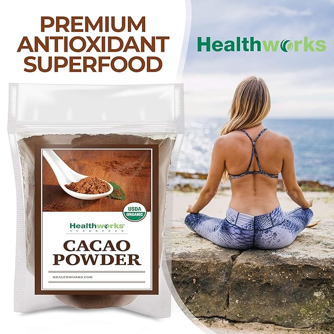 Healthworks Superfoods Organic Cacao Powder - 48 Oz / 3 Lbs - Cocoa Chocolate Substitute - Rich Choclate Flavour - Sugar-Free, Keto, Vegan & Non-GMO - Peruvian Bean/Nut Origin - Antioxidant Superfood