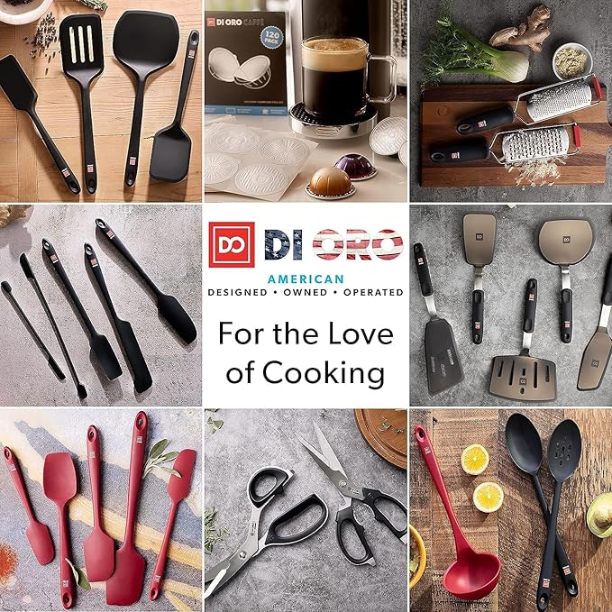DI ORO Silicone Spatula - 600°F Heat-Resistant Rubber Kitchen Spatula for Baking, Scraping, & Mixing - BPA Free Nonstick Cookware Safe Flexible Utensil for Cooking - Seamless & Dishwasher Safe (Sage)