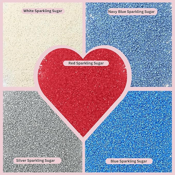 Confect Edible Cake Sprinkles | Patriotic Mix Red, White, Blue & Silver Sprinkles | Independence Day Sprinkles | Vegan, Gluten-Free, Soy-Free, Dairy-Free, Palm Oil-Free- 5 Oz