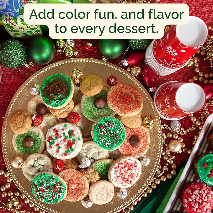 Christmas Holiday Sprinkles Jar - Kosher, 4.5 OZ in Jar - Holiday Jimmies - Red White and Green Xmas Baking Toppings for Cookies, Cakes, Cupcakes