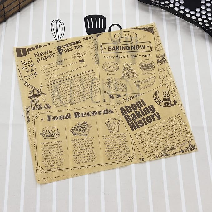 Premium Deli Paper 12"x12"- 200 Pack - Water & Grease Resistant, Greaseproof Liners for Food Boats - Pre Cut Deli Sandwich Wrappers - Food Basket Sheets for BBQ, Picnic, Tray Liner