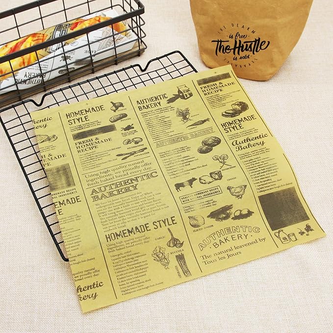 Premium Deli Paper 12"x12"- 200 Pack - Water & Grease Resistant, Greaseproof Liners for Food Boats - Pre Cut Deli Sandwich Wrappers - Food Basket Sheets for BBQ, Picnic, Tray Liner