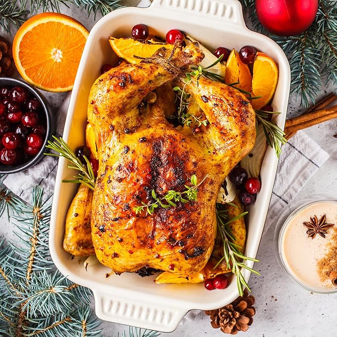 Sunvivi 26 Quart Electric Roaster with Removable Pan, 30 LB Electric Turkey Roaster Oven with Visible & Self-Basting Lid,Large Roaster with Turkey Holder and Cool-Touch Handles,White Body