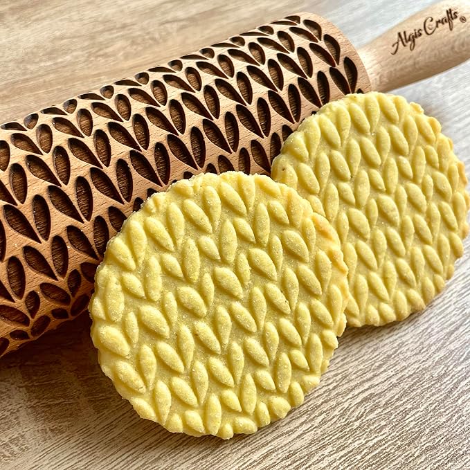 STOCKINETTE EMBOSSING ROLLING PIN LASER ENGRAVED DOUGH ROLLER GIFT for MOTHER FRIEND