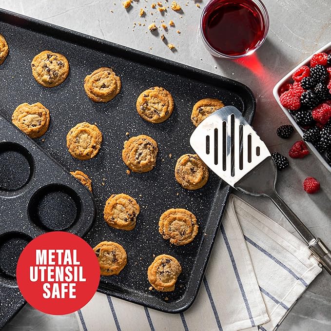 Granitestone Black 5 Pc Nonstick Bakeware Set With Oven Pans, Baking Sheet - Complete Kitchen Baking Set, Oven and Dishwasher Safe