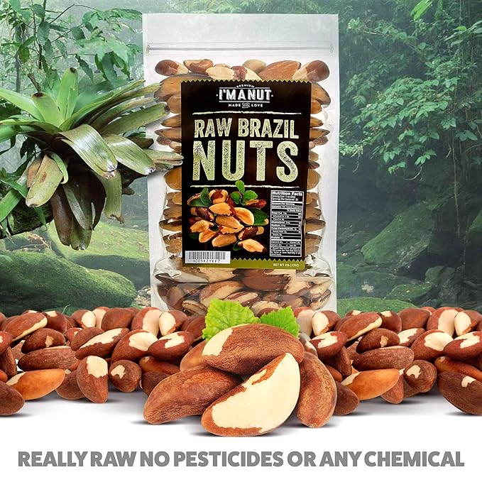 I’m A Nut Brazil Nuts, Raw, 32oz (2 lb) Distinct and Superior to Organic | No PPO Non GMO Batch Tested Gluten & Peanut Free Herbicides Or Pesticides Vegan Keto Friendly Large, Fresh Resealable bag.