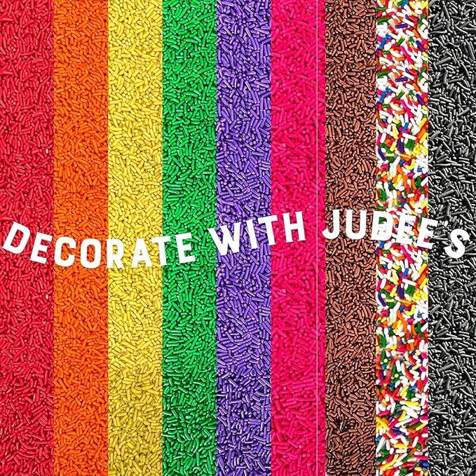 Judee's Gluten Free Black Sprinkles for Cake Decorating 4 oz - Gluten-Free, Nut-Free - Halloween Cake Sprinkles for Birthday, Baking, and Halloween Ice Cream Toppings