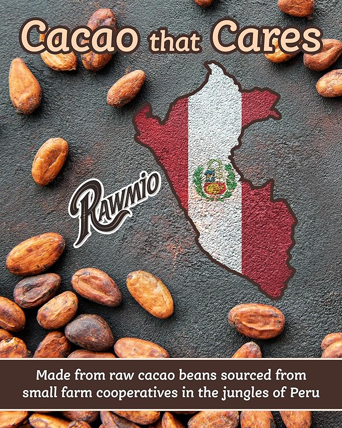 Rawmio Raw Organic Cacao Powder - Nutrient-Dense with Dietary Fiber, Iron, & Calcium - Rich & Creamy Raw Cacao for Drinking or Baking - Organic Cocoa Powder Alternative - 16 oz, Pack of 2