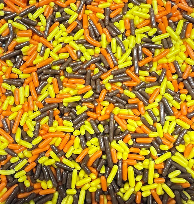 Sentovac Edible Thanksgiving Jimmies Sprinkles for Cake Decorating Baking Celebrations Wedding Shower Party Halloween Supplies 78g/2.75oz
