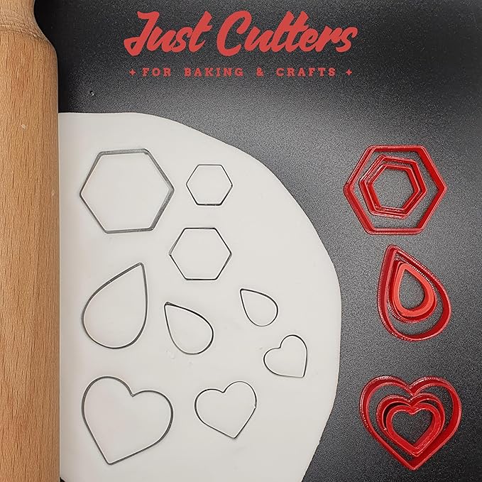 JUST Tiny Apple Shape Cutters | Set of 3 Mini Plastic Cutter for Fondant, Clay, Crafts, Icing, Baking (1.25", 0.75", 0.5")