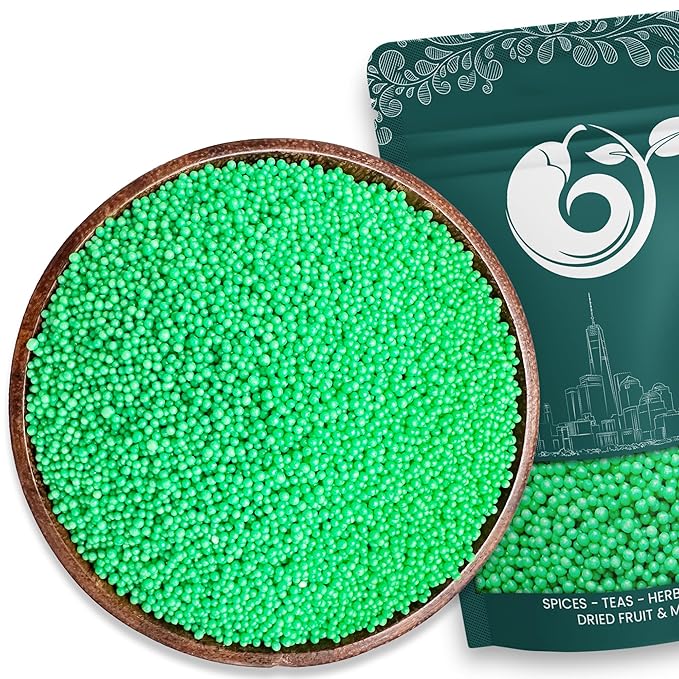 NY Spice Shop Christmas Green Sprinkles - 3 Pound Nonpareils & Snowflake Green Sprinkle - Baking Christmas Themed Holiday Winter Sprinkle - Candy Cane Sprinkles for Holiday Baking & Cupcake Toppings