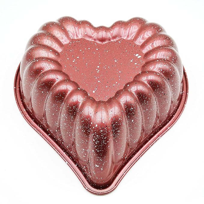 Kundalini Heart Cake Pan Red 10inch Non-Stick Heavy Duty Cake Pan for Christmas Wedding Valentine’s Day Party