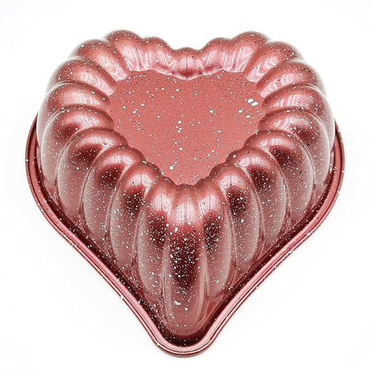 Kundalini Heart Cake Pan Red 10inch Non-Stick Heavy Duty Cake Pan for Christmas Wedding Valentine’s Day Party