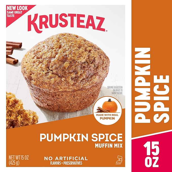 Krusteaz Pumpkin Spice Muffin Mix 15 Ounce (Pack of 6)