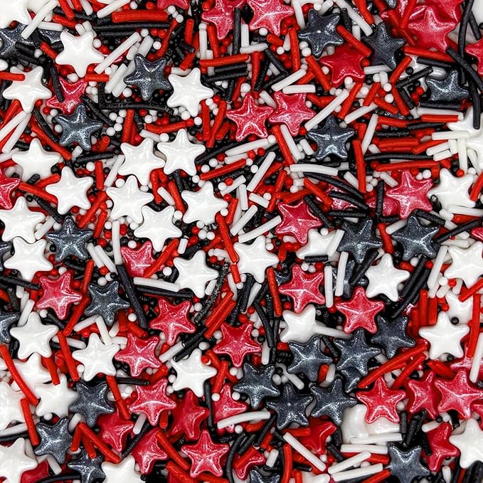 Dynastang Halloween Stars & Pearls & Jimmy Sprinkles Edible Stars Cake Decorating Stars Cake Decorations Cupcake Toppers Cookie Decorating Perfect for Cakes, Cupcakes, Desserts Toppings 3OZ