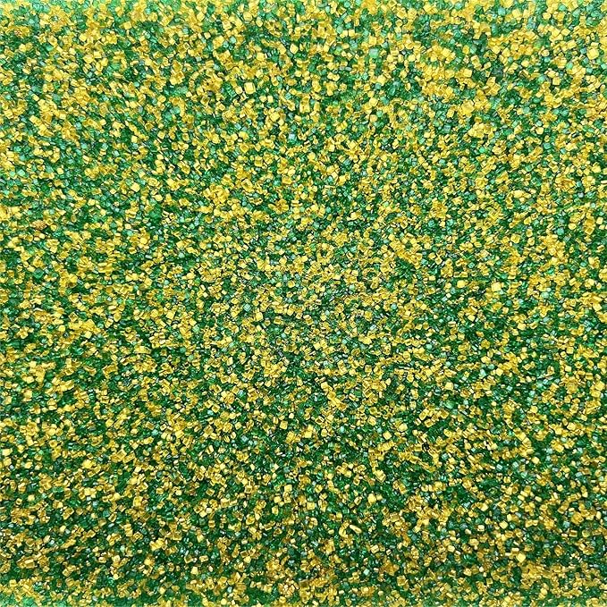 SE Si&Moos Green and Gold Sanding Sugar Crystals for Cake Decorating Green and Gold Sprinkles Colored Sugar Rimmer, Perfect for Cookie, Cake, Cupcake and Cocktail, Wedding Party Christmas Supplies 3.5 OZ