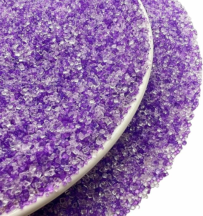 SE Si&Moos Purple and White Sanding Sugar Crystals for Cake Decorating Purple and White Sprinkles Colored Sugar Rimmer, Perfect for Cookie, Cake, Cupcake and Cocktail, Wedding Party Christmas Supplies 3.5 OZ