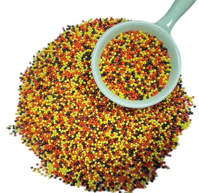 Gevog 2MM Fall Pearls Sprinkles Mixing Edible Cake Cupcake Sprinkles for Thanksgiving Party Baking Cupcake Cookie Ice Cream Decoration Supplies 110g/ 3.88oz