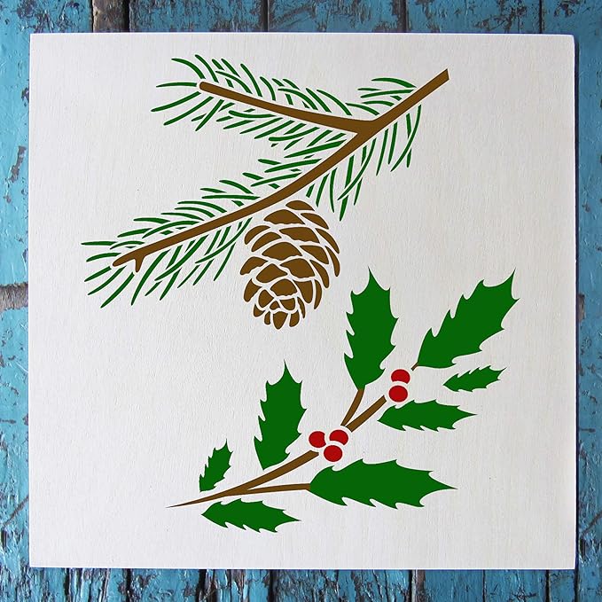 Stencil1 Ultimate Winter Holiday 16 Pack Set Stencil – Reusable Winter Christmas Template for DIY Crafts, Holiday Decor, Painting on Wood, Fabric, Cards & More - 8.5" x 11"