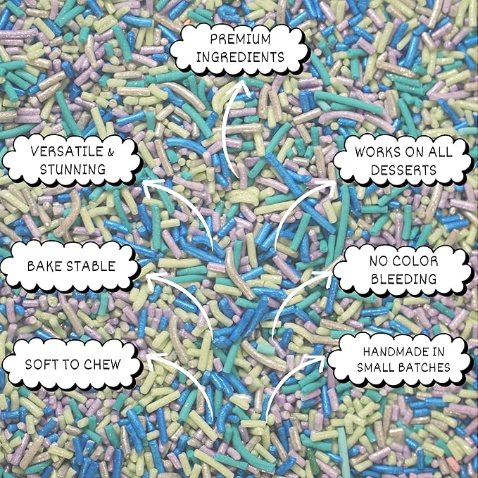 Confect Pastel Rainbow Sprinkles – Edible Jimmies Mix for Cakes, Cupcakes & Baking – Decorative Multicolor Toppings –Vegan, Gluten-Free, Nut-Free, Soy-Free, Dairy-Free, Palm Oil-Free – 4.2 Oz