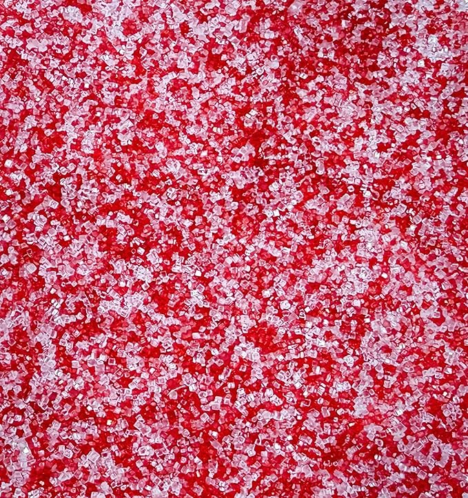 Sentovac Red and White Sanding Sugar Edible Sprinkles Sprinkles for Cake Decorating | 1 Bottle 5.0oz Cookie Decorating Celebrations Wedding Shower Party Valentines Supplies