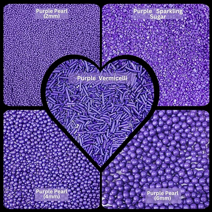 Confect Sprinkles for Cakes & Cupcakes – Fall Bash Purple Sprinkles – Edible Cake Topping for Cupcakes, Cookies, Desserts – Celebration Baking Decoration – Vegan, Gluten-Free, Nut-Free, Soy-Free, Dairy-Free , Handcrafted Sprinkle – 5 Oz