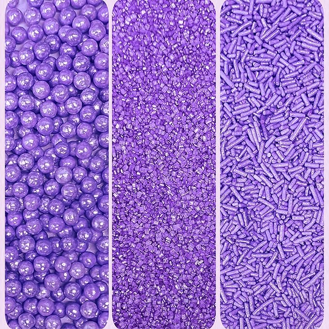Confect Sprinkle Unicorn Paradise Edible Sprinkles – Assorted 5-Pack for Cake & Cupcake Decorating | Lavender Pearl Sprinkles Mix with Dragees, Jimmies & Sparkling Sugar | Vegan, Gluten-Free, Nut-Free – 5 Oz