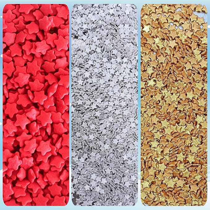 Confect Christmas Sprinkles | White, Red, Silver, Gold & Holly Green Mix | Edible Holiday Sprinkles for Cakes, Cupcakes & Cookies | Festive Baking Decorations-5 Oz