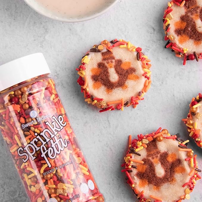 Sweets Indeed Sprinkles, Patriotic Edible Sprinkle Mix, Red Blue Gold, 4th of July, Perfect for Cake Decorations, Baking, Ice Cream, Cookies, Cupcake Topper For Birthday, Dairy Free, 4 ounces (Patriotic) (Thankful)