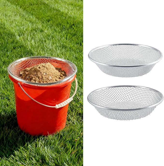 2PCS Soil Sifter for Gardening, Rock Sifter for 5gallon Bucket, Dirt Sifter Compost Sifter, Sifter for Gravel Sawdust Vermicompost