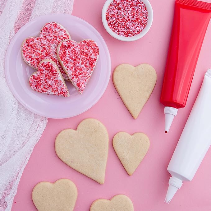 Cookie Cutter Kingdom, Heart Cookie Cutters, 3 Pack, Valentines Day, Stainless Steel, Beautful Coated Finish, Mold for Cakes Biscuits and Sandwiches (Heart 3 Pack)
