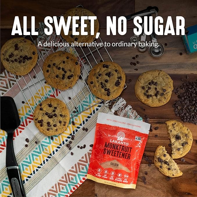 Lakanto Golden Monk Fruit Sweetener With Erythritol, Raw Cane Sugar Substitute From Monk Fruit Extract, Raw Sugar Replacement for Baking, Coffee & Tea, Gluten Free, Low Carb, Non GMO, Keto, 1.76 lb