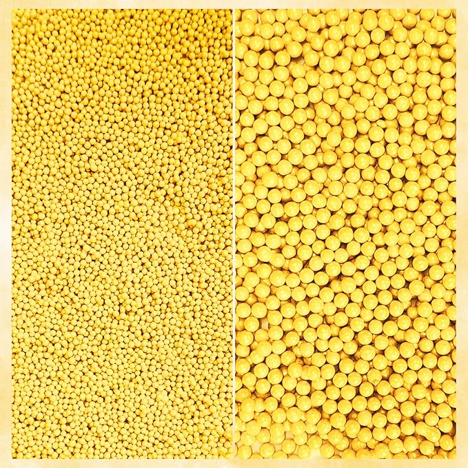 Confect Yellow Sprinkles | Sprinkle for Cakes & Cupcakes Decoration | Galaxy Sprinkles | Assorted Pack of 5 Summer Break Party Celebration Mix Dragees, Jimmies & Sparkling Sugar | Vegan, Gluten-Free, Soy-Free, Dairy-Free, Palm Oil-Free- 5 Oz