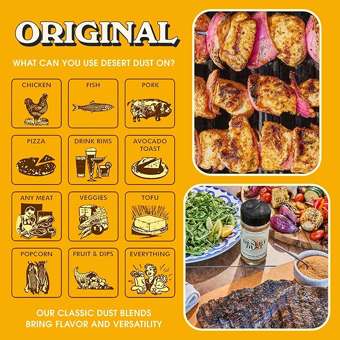 Desert Dust All-Purpose Seasoning – Smoky, Earthy & Sweet with Organic Date Sugar | Versatile Rub for Steak, Chicken, Fish, Veggies & More | Gourmet BBQ & Grilling Spice Blend (24oz, Original)