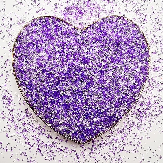 SE Si&Moos Purple and White Sanding Sugar Crystals for Cake Decorating Purple and White Sprinkles Colored Sugar Rimmer, Perfect for Cookie, Cake, Cupcake and Cocktail, Wedding Party Christmas Supplies 3.5 OZ