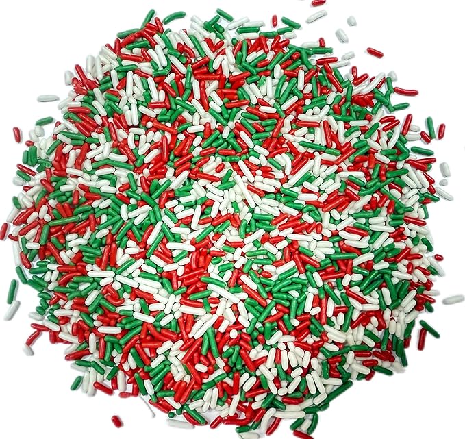 Sentovac Edible Chirstmas Jimmies Sprinkles for Cake Decorating Baking Celebrations Wedding Shower Party Chirstmas Supplies 78g/2.75oz