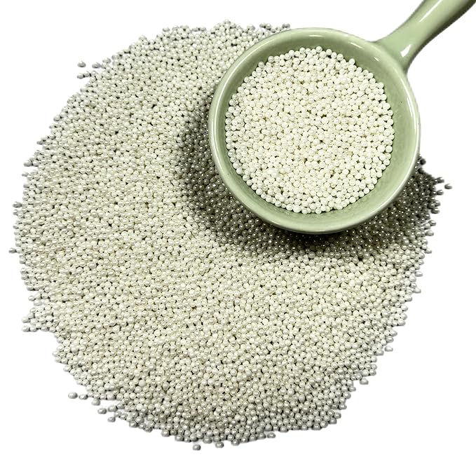 Gevog 2MM White Nonpareils Pearls Sprinkles Mixing Edible Cake Cupcake Sprinkles for Wedding Valentines Party Baking Cupcake Cookie Ice Cream Decoration Supplies 110g/ 3.88oz