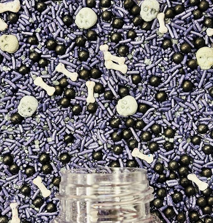 Confect Halloween Edible Sprinkles Bottle | Spooky Cake Decorations for Halloween Cupcakes, Cookies, Treats | Festive Sprinkle Mix for Baking – Witch, Ghost, Pumpkin Shapes – 4.2 Oz (HLWNBOX-BT-4)