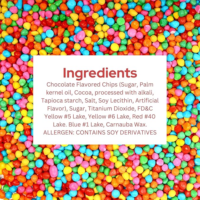Rainbow Candy Coated Chocolate Chips | Cosmic Brownie Sprinkles [10 Oz] | Mini Chocolate Baking Chips for Ice Cream & Cake Decorating | Kosher, Nut Free, Vegan & Gluten Free | Stern’s Bakery