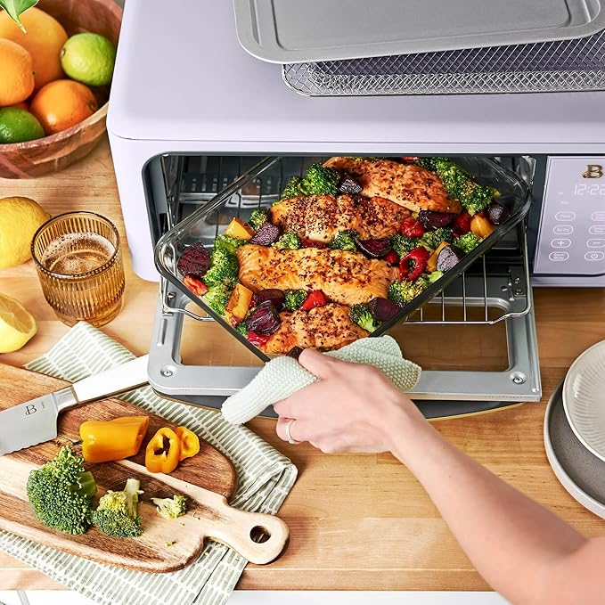 Beautiful Infrared Air Fryer Toaster Oven Kit – Special Edition Multi‑Function Countertop Oven with 10 Presets, Fast Heating & Accessories by Drew Barrymore (Lavander)
