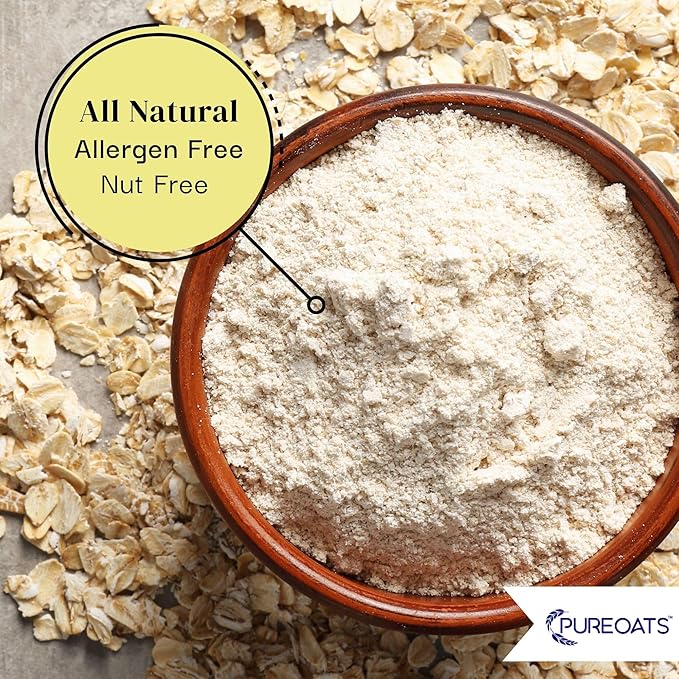 PureOats Gluten Free Oat Flour (4Lb Bag) 100% Whole Grain, Vegan, Allergen Free for Healthy breakfast and more